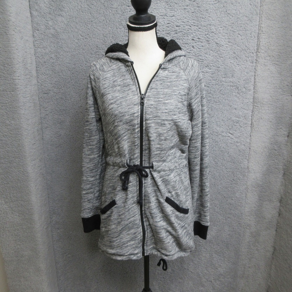 Abercrombie & Fitch Full Zip Hoodie Women S Gray Space Dye Athleisure Streetwear